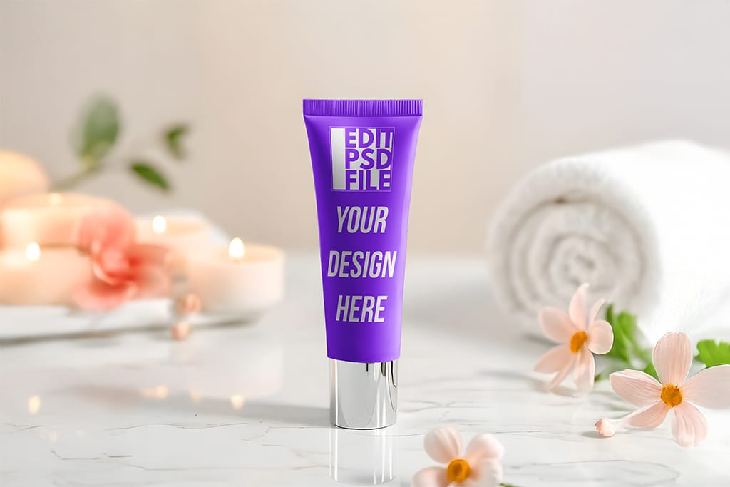 Free Cosmetic Tube Mockup PSD Preview