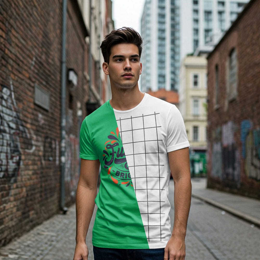 Free T-Shirt Mockup PSD Files – Realistic front view T-shirt mockup, perfect for showcasing apparel designs.