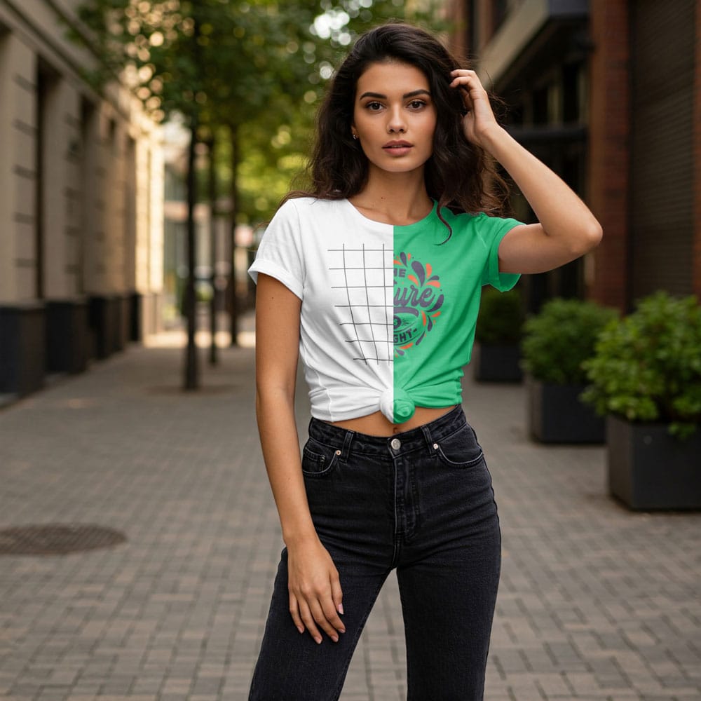 Free T-Shirt Mockup PSD Files – Editable T-shirt mockup with customizable smart layers for branding.
