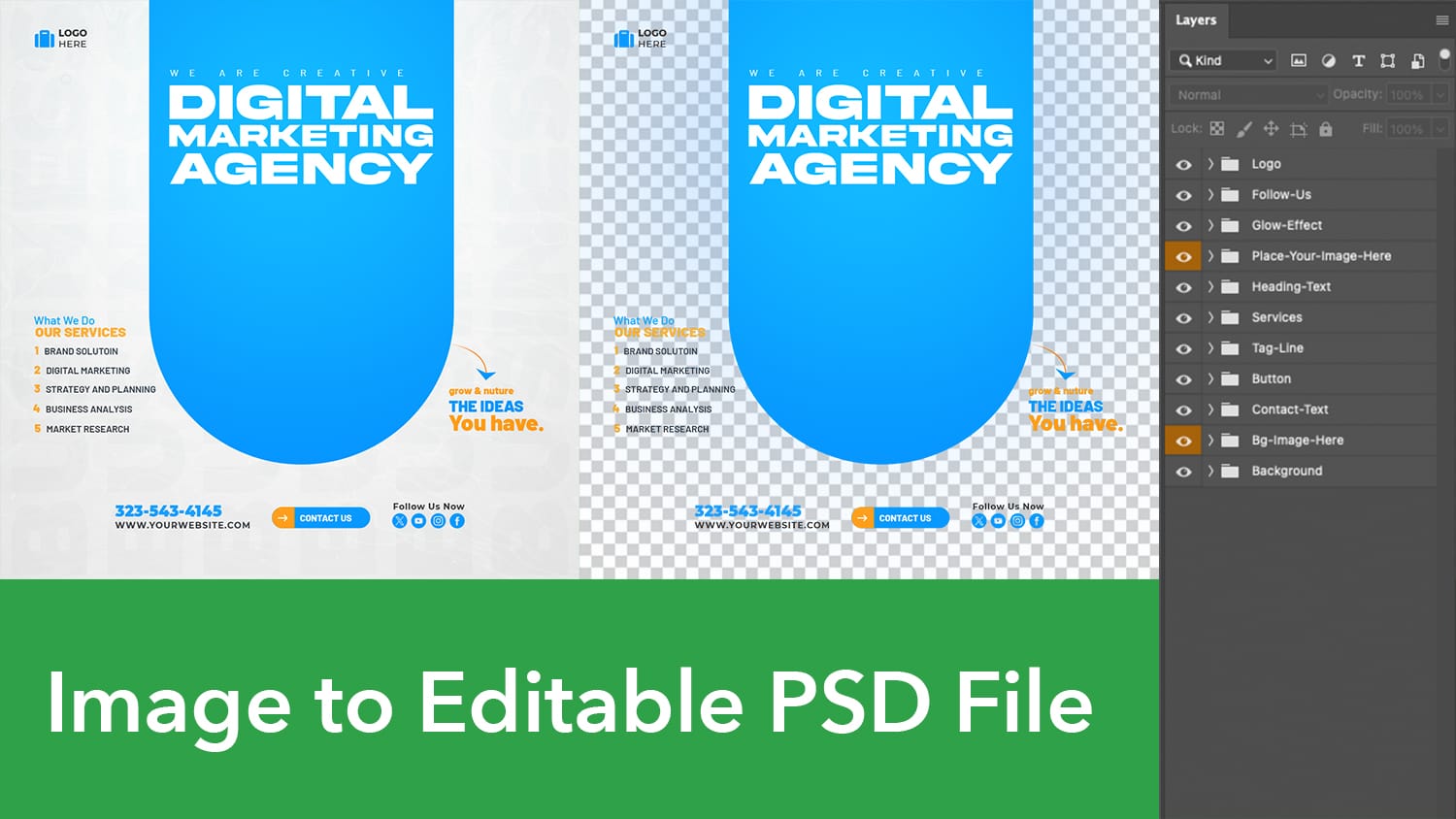 Convert scanned label to editable PSD